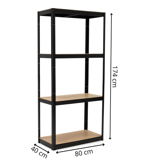 Regał magazynowy 170x80x40 cm 4 półki do przechowywania, garażu 700 kg