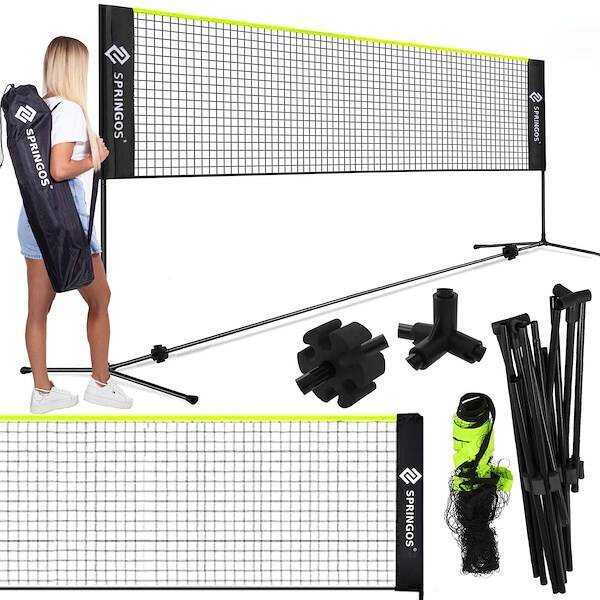 Siatka do gry w badmintona 400 cm z stelażem i pokrowcem