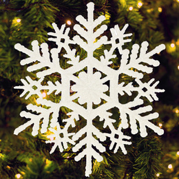 Zawieszka na choinkę śnieżynki 3 szt. ozdoba świąteczna 10,5 cm biały brokat