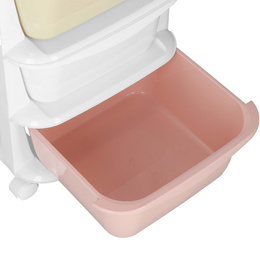 Regał na zabawki z 4 szufladami, pojemnik na kółkach, mobilny orgaznizer pastelowy