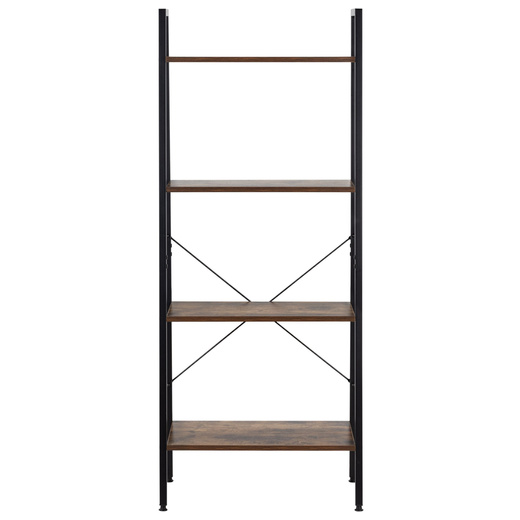 Regał biurowy metalowy 138x56x34 cm z 4 półkami loft nowoczesny drabinka na książki