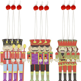 Zawieszki dziadek do orzechów 9 szt. ozdoby choinkowe drewniane