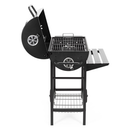Grill węglowy, ogrodowy z pokrywą, termometrem, duży ruszt grillowy