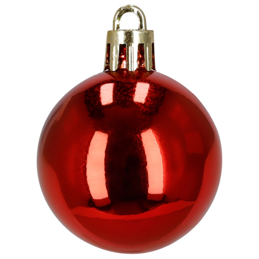 Bombki choinkowe 40 szt. ozdoby kule, lizaki, szyszki, laski cukrowe nietłukące, czerwone