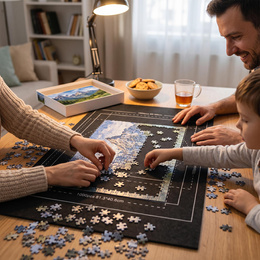 Mata do układania puzzli, zwijana 114x67 cm plansza, podkładka na 1500 puzzli