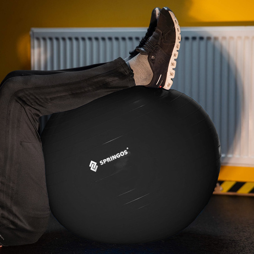 Piłka fitness gimnastyczna do ćwiczeń 85 cm z pompką, czarna