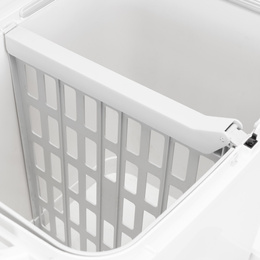 Kosz na śmieci, trzykomorowy 42 l do segregacji odpadów, na kółkach, biały