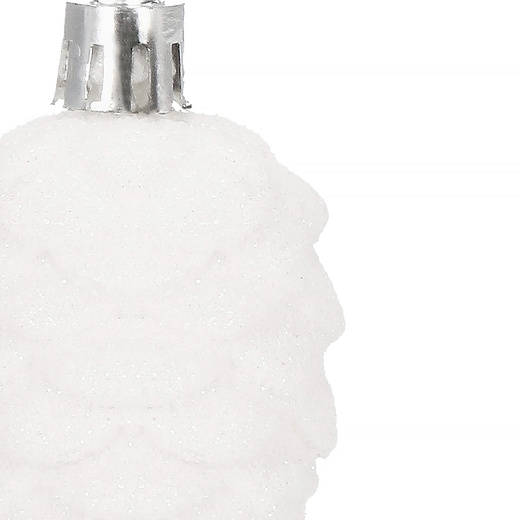 Zawieszka na choinkę szyszki 3 szt. ozdoba świąteczna 7 cm biały brokat