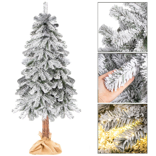 Choinka na pniu 220 cm sztuczna świerk śnieżony