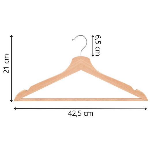 Wieszak drewniany na ubrania 30 szt. wieszaki do szafy, jasnobrązowy