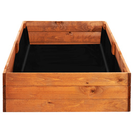 Skrzynia drewniana na warzywa 240x84x26,5 cm warzywniak z agrowłókniną, brązowy