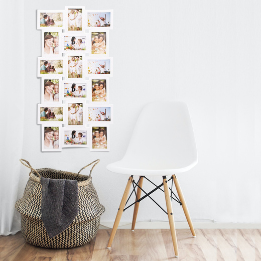 Ramka na zdjęcia 18 zdjęć multiramka 10x15 biała