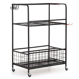Wózek na narzędzia ogrodowe 96 cm mobilny organizer, 3-poziomy, stojak na sprzęt ogrodniczy