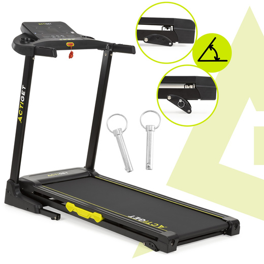 Bieżnia elektryczna, domowa 16 km/h z nachyleniem składana z aplikacją i czujnikami PRO