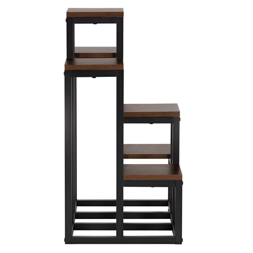 Kwietnik, regał na kwiaty, rośliny 67,5 cm stojący, metalowy 6 półek, ciemnobrązowy