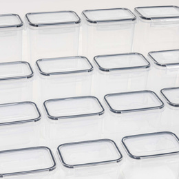 Pojemniki kuchenne do przechowywania żywności z pokrywką zestaw 24 szt. z naklejkami, przeźroczyste