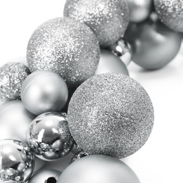 Girlanda świąteczna 160 cm łańcuch z bombek 130 szt. srebrne