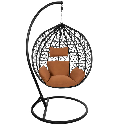 Kokon rattanowy do ogrodu, na taras, balkon, fotel wiszący z poduszkami