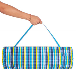 Mata plażowa z poduszką 180x60 cm karimata piankowa, kolorowe pasy