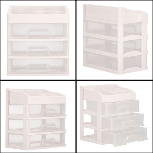Organizer na kosmetyki 31x26,5x19,5 cm mleczny pojemnik na biżuterię z przegródkami