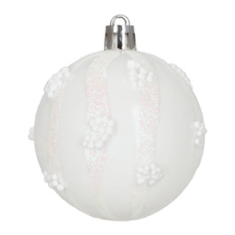 Bombki choinkowe 40 szt. zestaw dekoracji świątecznych, nietłukące, białe