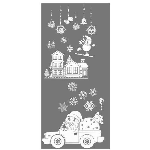 Naklejki świąteczne na okno 21 szt. ozdoby samoprzylepne, białe