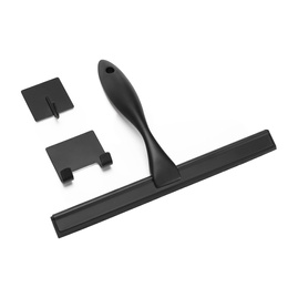 Ściągaczka do szyb, kabiny prysznicowej, łazienkowa ze stali nierdzewnej z uchwytem, czarna