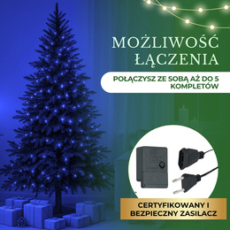 Lampki choinkowe 300 Led niebieskie 21,5 m oświetlenie świąteczne