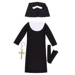 Przebranie na Halloween zakonnicy, krzyż, strój M kostium habit