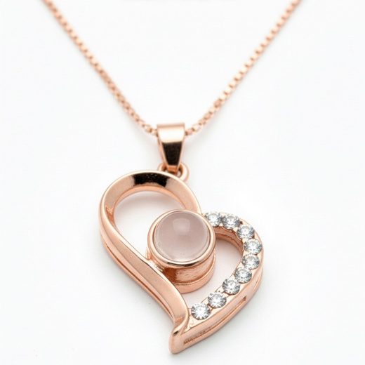 Wieczna róża z naszyjnikiem w pudełku prezentowym szkatułka na dzień kobiet walentynki