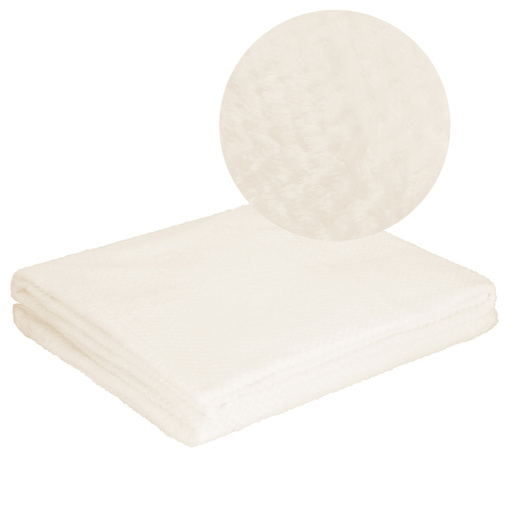 Narzuta na łóżko, pled 200x220 cm koc na kanapę beżowy