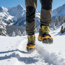 Raczki na buty stalowe antypoślizgowe turystyczne nakładki rozmiar 40-45 pomarańczowe