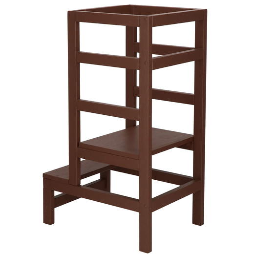 Pomocnik kuchenny 4-poziomowy kitchen helper, podest dla dzieci 90 cm brązowy