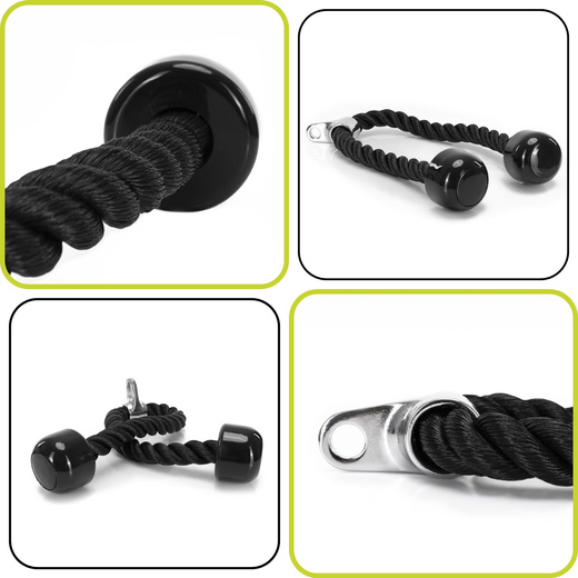 Uchwyt do ćwiczeń siłowych, linowy triceps do wyciągu górnego i dolnego