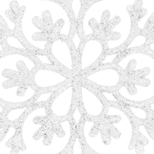 Zawieszka choinkowa 12 szt. śnieżynki świąteczna ozdoba białe brokat