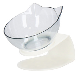 Miska dla psa i kota z antypoślizgową podstawką i uszami biała