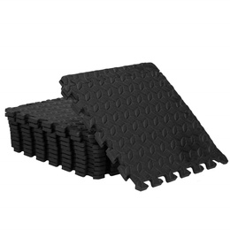 Mata piankowa 90x118 cm do ćwiczeń czarne puzzle pod sprzęt pianka EVA