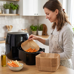 Wkłady papierowe do Airfryer 300 szt. tacki do frytkownicy beztłuszczowej 20x20 cm