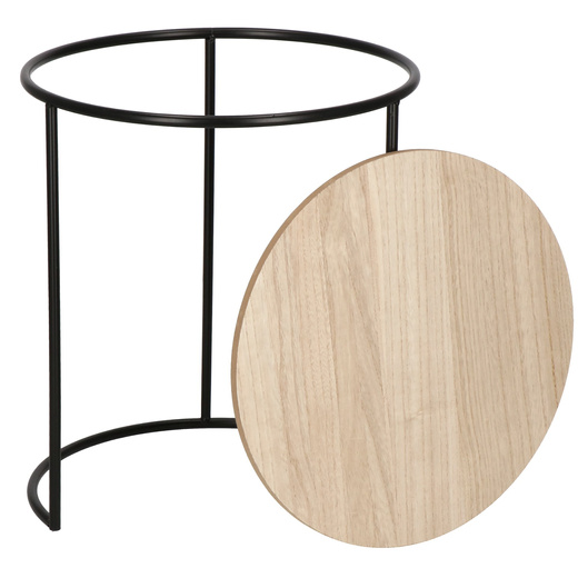 Stolik kawowy loft, metalowy industrialny z okrągłym blatem do salonu nowoczesny