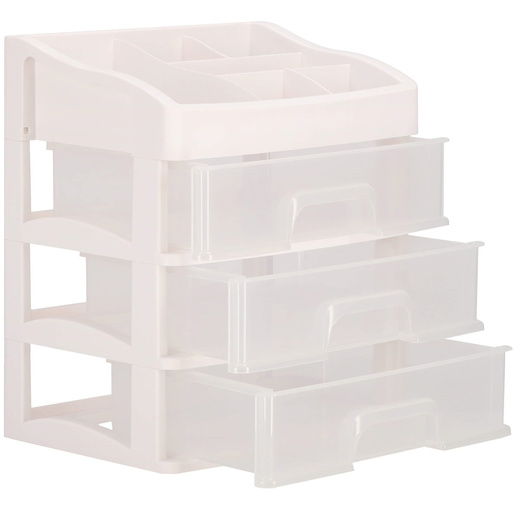 Organizer na kosmetyki 31x26,5x19,5 cm mleczny pojemnik na biżuterię z przegródkami
