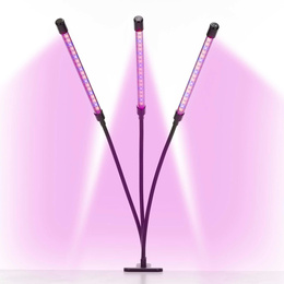 Lampa do doświetlania roślin LED do wzrostu uprawy 3 panele z timerem i klipsem, usb