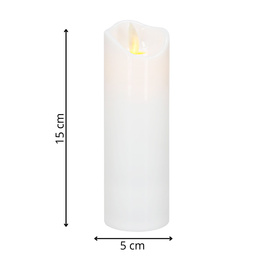 Świeca elektryczna LED wkład do znicza 15 cm świeczka na baterie z ruchomym płomieniem
