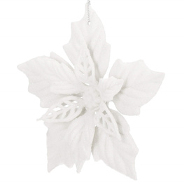 Zawieszka choinkowa 12 cm gwiazda betlejemska świąteczna ozdoba biały brokat