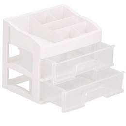 Organizer na kosmetyki 34x30x25cm mleczny pojemnik na biżuterię z przegródkami