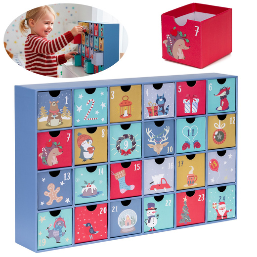 Kalendarz adwentowy z szufladkami 24szt. dekoracja świąteczna
