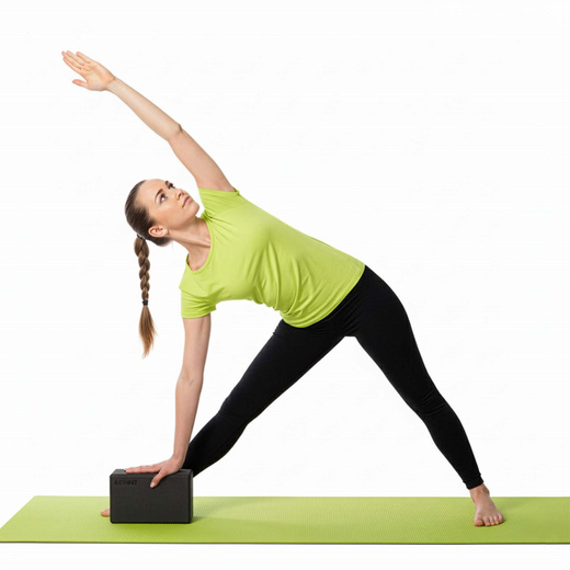 Kostka do jogi piankowa EVA 23x15x7,5 cm klocek blok do ćwiczeń pilates stretching czarny