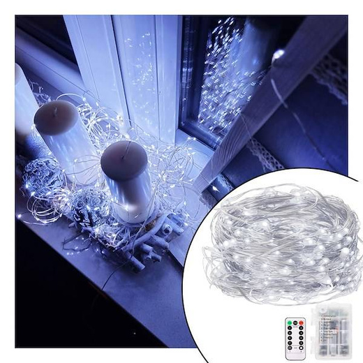 Lampki dekoracyjne 50 LED biały zimny 