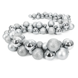 Girlanda świąteczna 160 cm łańcuch z bombek 130 szt. srebrne