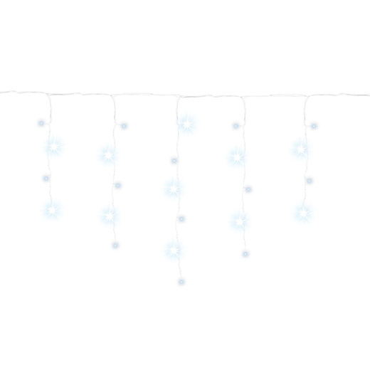 Kurtyna świetlna 300 led girlanda, lampki wewnętrzno-zewnętrzne 15,5 m sople biały zimny + flash