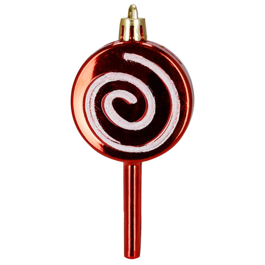 Bombki choinkowe 40 szt. ozdoby kule, lizaki, szyszki, laski cukrowe nietłukące, czerwone